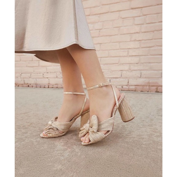 Loeffler Randall Camellia Platinum Penny Knot Sandals